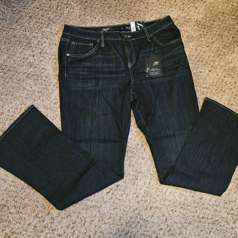New With Tags Simply Vera Bootcut Mid Rise Slimming Stretch Jeans Size 16